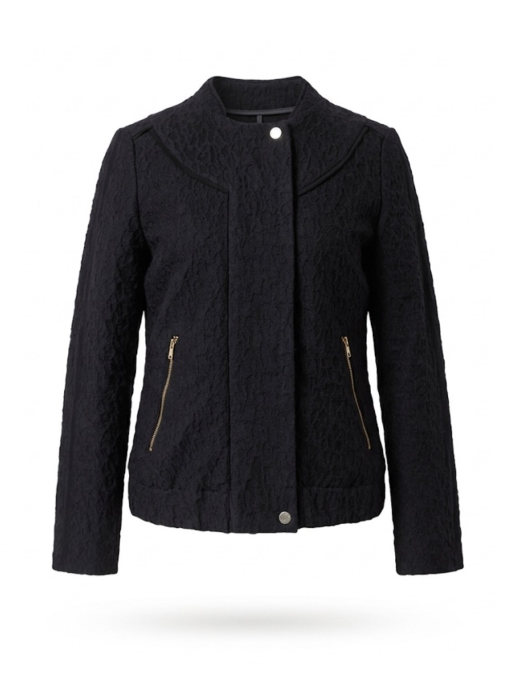 Zara Trafaluc (TRF) Black Textured Bomber Jacket Size XS Great Condition!
